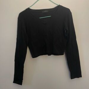 Cropped Long Sleeve in Black